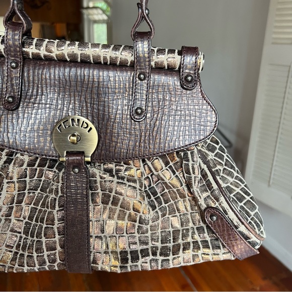 Fendi Croc print vintage purse - Picture 2 of 7